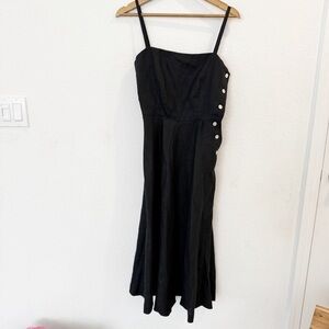 Ralph Lauren Purple Label- Vintage 100% Linen A-Line Dress- 4